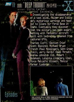 1995 Topps The X-Files Season One #11 1X01 