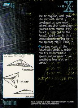 1995 Topps The X-Files Season One #46 Anti-gravity aircraft Back