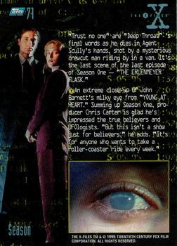 1995 Topps The X-Files Season One #71 Trust no one Back