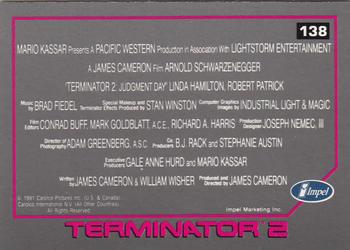 1991 Impel Terminator 2: Judgment Day #138 Movie Credits Back