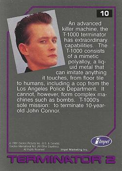 1991 Impel Terminator 2: Judgment Day #10 The Unstoppable T-1000 Back