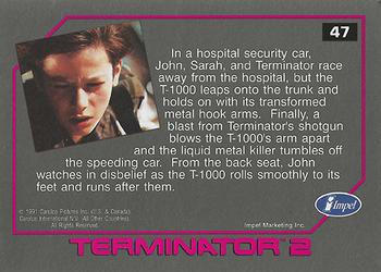 1991 Impel Terminator 2: Judgment Day #47 John Stares at the Unstoppable T-1000 Back