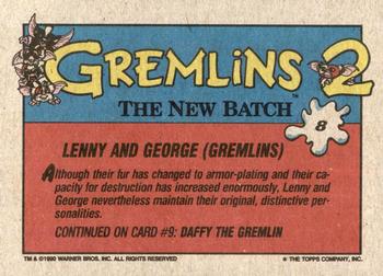1990 Topps Gremlins 2: The New Batch #8 Lenny and George (Gremlins) Back