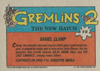 1990 Topps Gremlins 2: The New Batch #15 Daniel Clamp Back