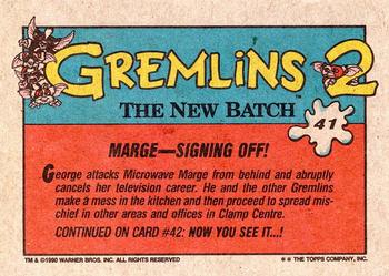 1990 Topps Gremlins 2: The New Batch #41 Marge - Signing Off! Back