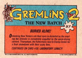 1990 Topps Gremlins 2: The New Batch #57 Buried Alive! Back