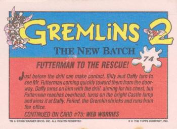 1990 Topps Gremlins 2: The New Batch #74 Futterman to the Rescue! Back