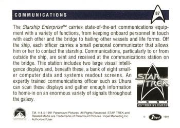 1991 Impel Star Trek 25th Anniversary #87 Communications Back