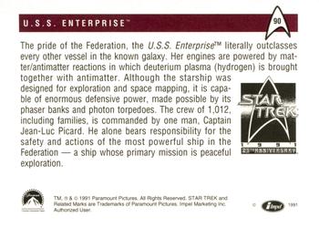 1991 Impel Star Trek 25th Anniversary #90 U.S.S. Enterprise Back