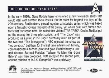 1991 Impel Star Trek 25th Anniversary #277 The Origins of STAR TREK Back
