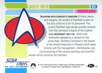 1992 Impel Star Trek: The Next Generation #078 Starfleet Emblem Back