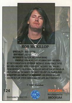 1991 Brockum Rock Cards #124 Rob McKillop Back