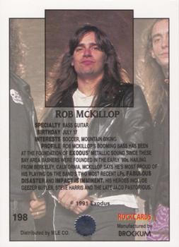 1991 Brockum Rock Cards #198 Rob McKillop Back