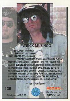 1991 Brockum Rock Cards #135 Patrick Muzingo Back