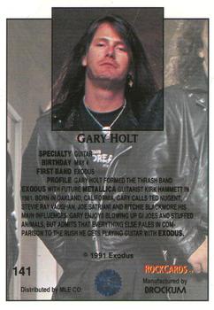 1991 Brockum Rock Cards #141 Gary Holt Back