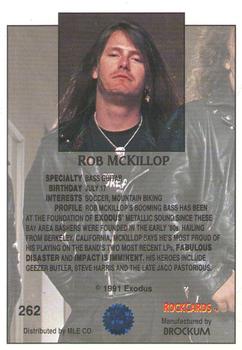 1991 Brockum Rock Cards #262 Rob McKillop Back