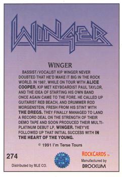 1991 Brockum Rock Cards #274 Winger Back