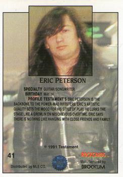 1991 Brockum Rock Cards #41 Eric Peterson Back