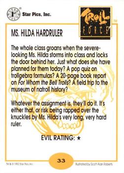 1992 Star Pics Troll Force #33 Ms. Hilda Hardruler Back