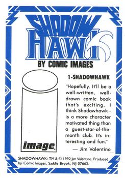 1992 Comic Images Shadow Hawk #1 Shadowhawk Back