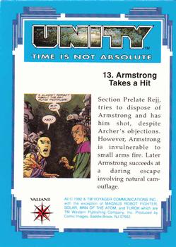 1992 Comic Images Unity: Time Is Not Absolute #13 Armstrong Takes a Hit Back