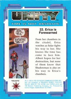 1992 Comic Images Unity: Time Is Not Absolute #22 Erica is Forewarned Back