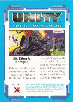 1992 Comic Images Unity: Time Is Not Absolute #30 Sting is Enraged Back