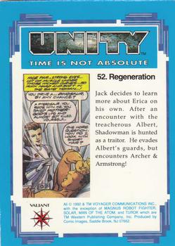 1992 Comic Images Unity: Time Is Not Absolute #52 Regeneration Back