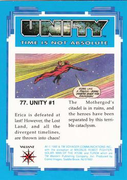 1992 Comic Images Unity: Time Is Not Absolute #77 Unity #1 Back