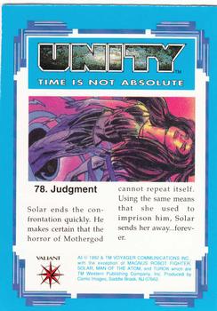 1992 Comic Images Unity: Time Is Not Absolute #78 Judgment Back