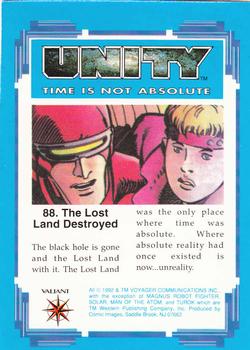 1992 Comic Images Unity: Time Is Not Absolute #88 The Lost Land Destroyed Back