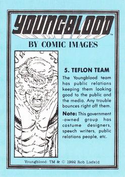 1992 Comic Images Youngblood #5 Teflon Team Back