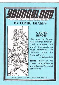 1992 Comic Images Youngblood #7 Superheroes Back