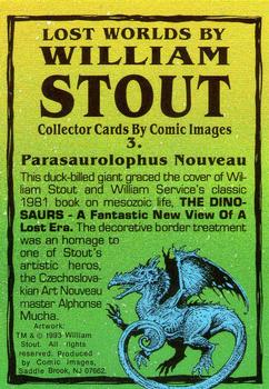 1993 Comic Images William Stout Series 1 #3 Parasaurolophus Nouveau Back