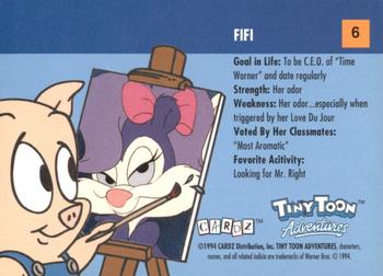 1994 Cardz Tiny Toon Adventures #6 Fifi Back