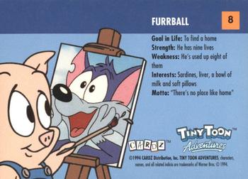 1994 Cardz Tiny Toon Adventures #8 Furrball Back
