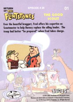 1994 Cardz Return of the Flintstones #1 Ever the boastful braggart, Fred offers Back