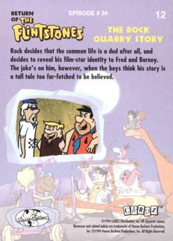 1994 Cardz Return of the Flintstones #12 Rock decides that the common life is a d Back