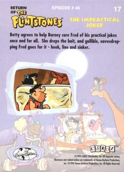 1994 Cardz Return of the Flintstones #17 Betty agrees to help Barney cure Fred of Back