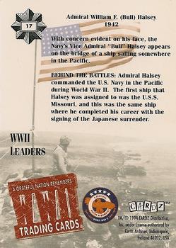 1994 Cardz World War II #17 Admiral William F. (Bull) Halsey Back