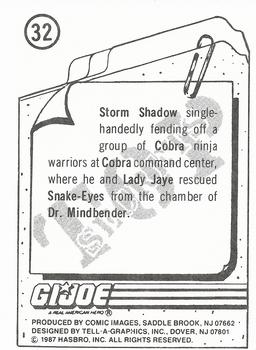 1987 Comic Images G.I. Joe #32 Storm Shadow Back
