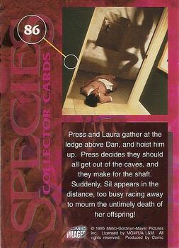 1995 Comic Images Species #86 Press and Laura gather at the ledge above Dan, and hoist... Back