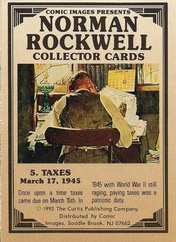1993 Comic Images Norman Rockwell Saturday Evening Post #5 Taxes Back