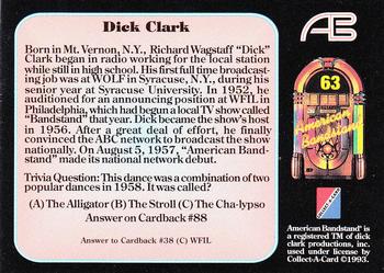 1993 Collect-A-Card American Bandstand #63 Dick Clark Back