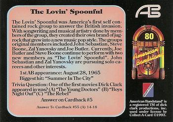 1993 Collect-A-Card American Bandstand #80 The Lovin' Spoonful Back
