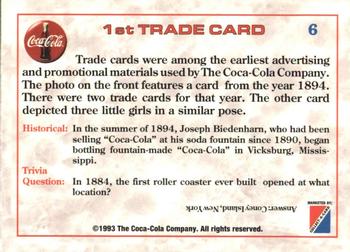 1993 Collect-A-Card Coca-Cola Collection Series 1 #6 1st Trade Card Back