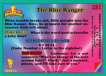 1994 Collect-A-Card Mighty Morphin Power Rangers (Walmart) #121 The Blue Ranger Back
