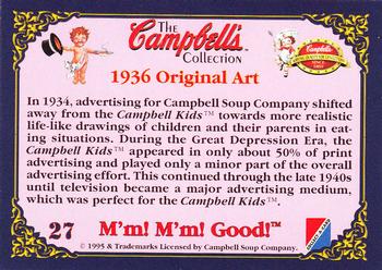 1995 Collect-A-Card Campbell’s Soup Collection #27 1936 Original Art Back