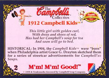 1995 Collect-A-Card Campbell’s Soup Collection #2 1912 Campbell Kids Back