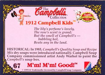 1995 Collect-A-Card Campbell’s Soup Collection #67 1912 Campbell Kids Back